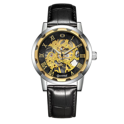 Steel Strip Hollow Gold Manual Mechanical Watch