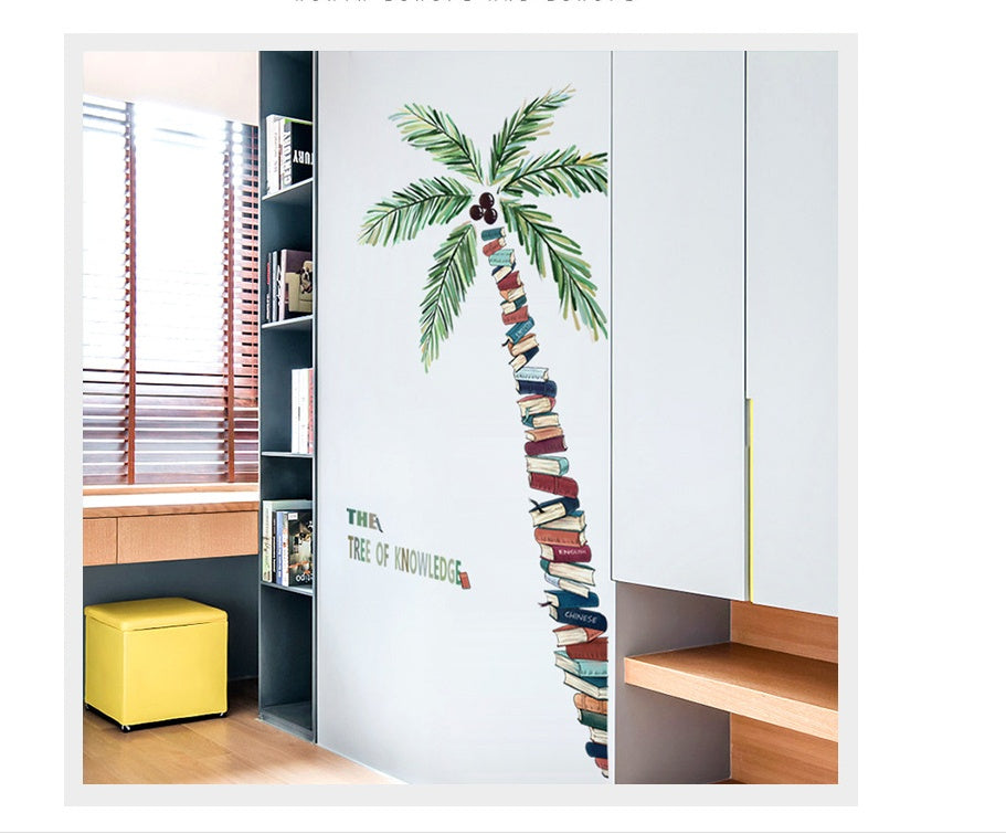 Tree Of Knowledge Palm Tree Of Books Wall Decal