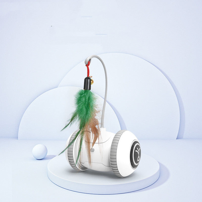 Interactive Cat Toy With Interchangeable Heads  Pet Feather Toys