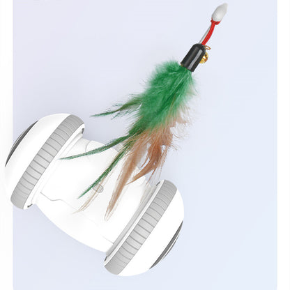 Interactive Cat Toy With Interchangeable Heads  Pet Feather Toys