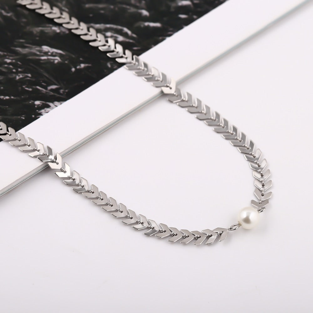 Fishbone handmade chain necklace