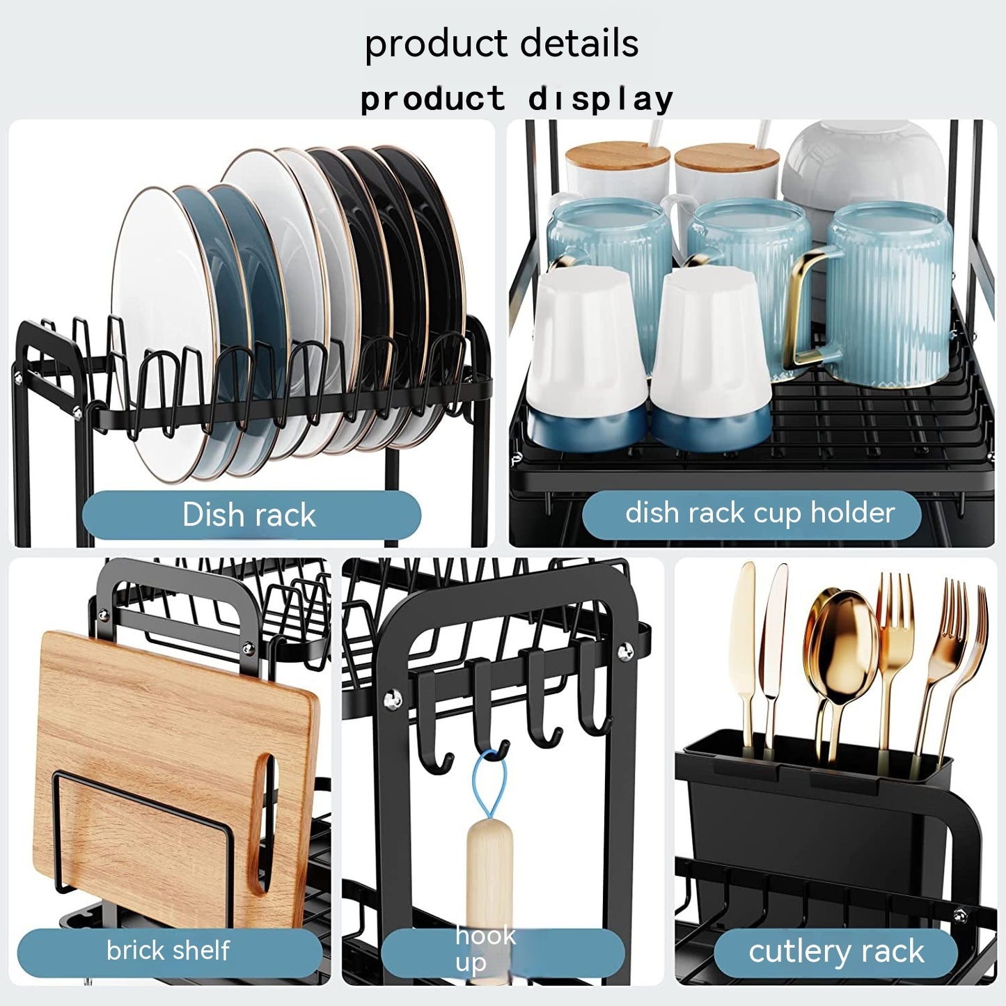 Home Kitchen Double-layer Draining Rack