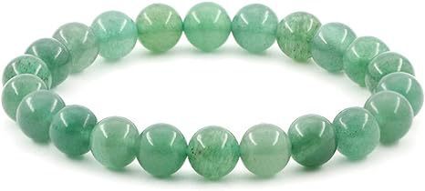 8mm Natural Stone Beads Bracelet Men's White Turquoise Stretch