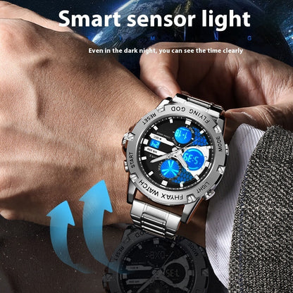 Business Casual Double Display Luminous Waterproof Watch