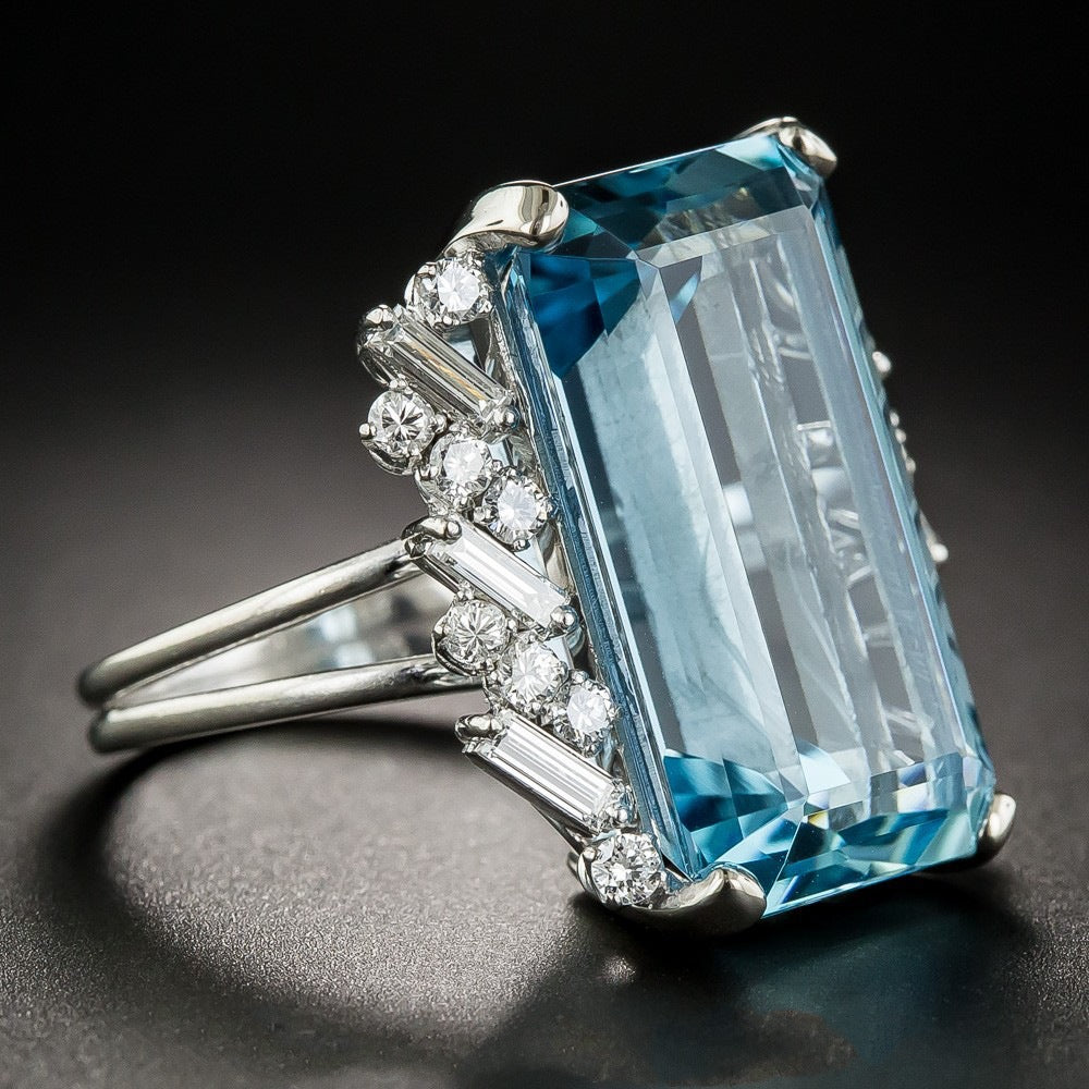 Luxury Topaz Engagement Ring European And American Sapphire