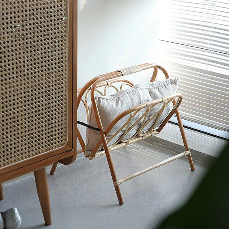 Japanese Rattan Rack For Storing Books And Newspapers