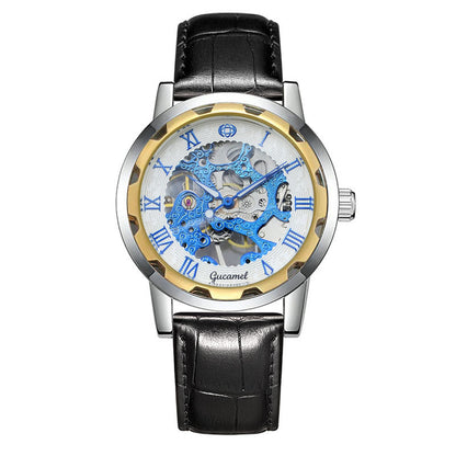 Steel Strip Hollow Gold Manual Mechanical Watch