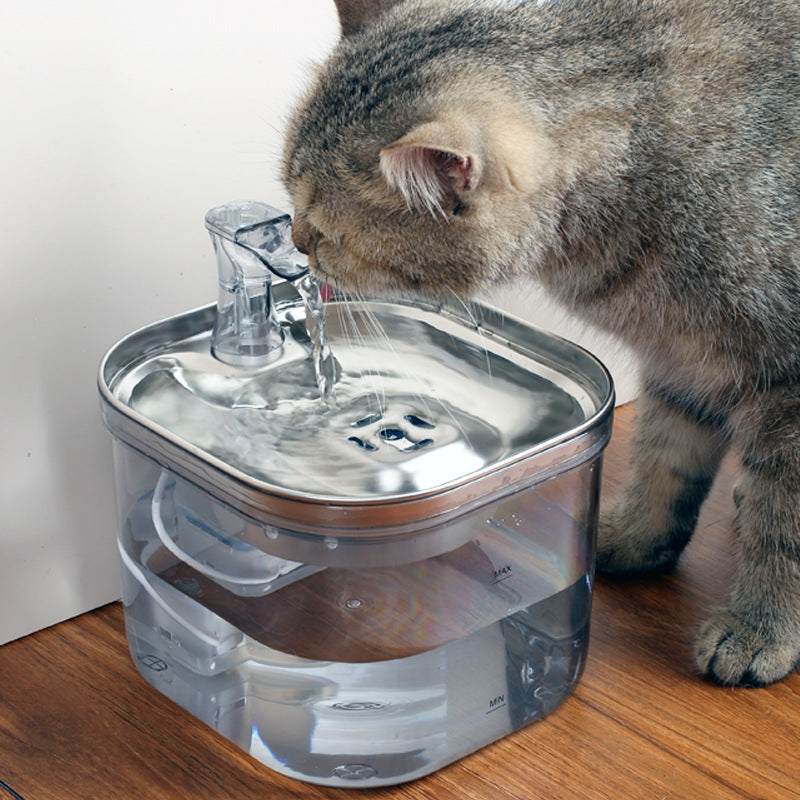 Pet Cat Dog Stainless Steel Automatic Circulation Water Dispenser Intelligent Fountain Pets Accessories